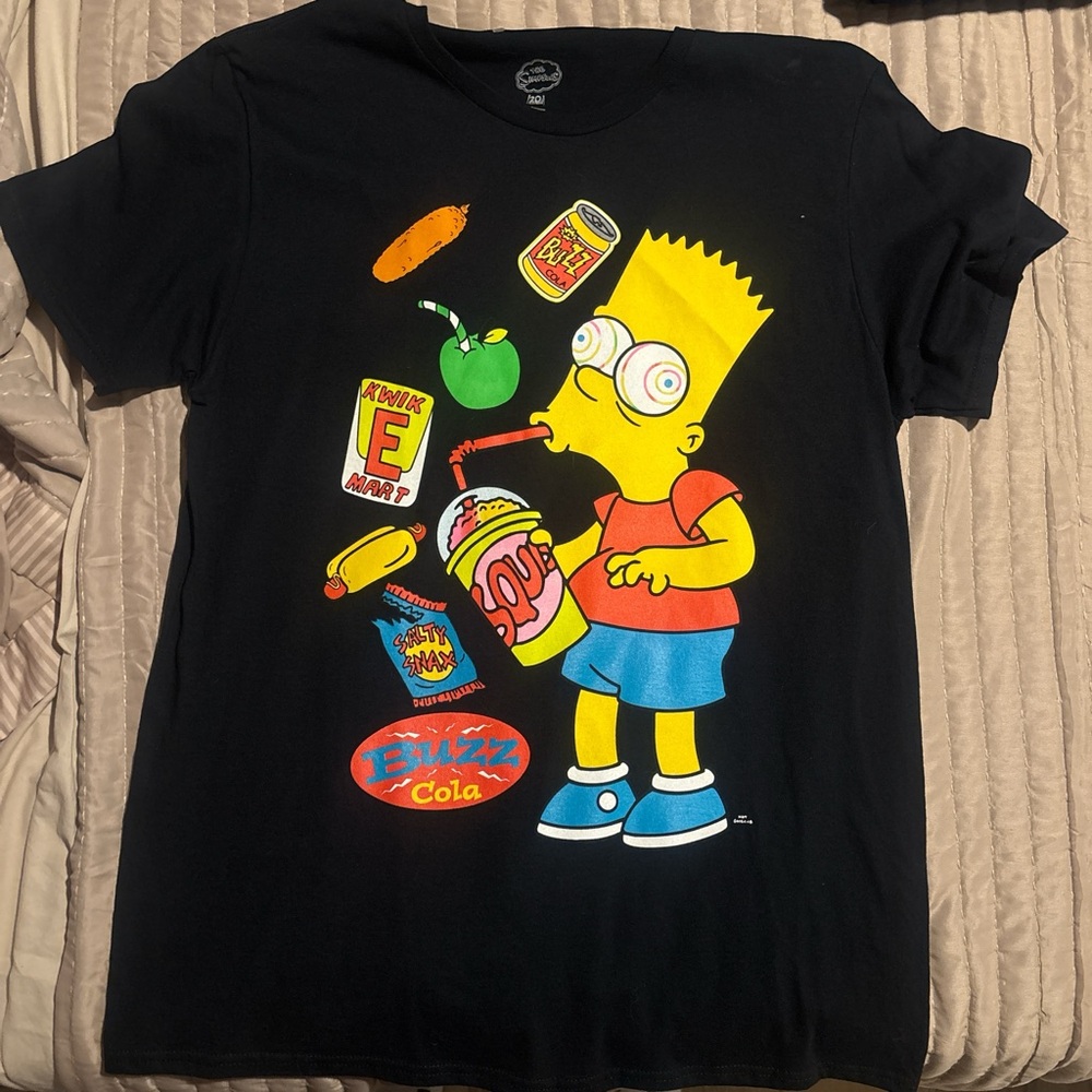 Black Graphic Tee with Cartoon Design